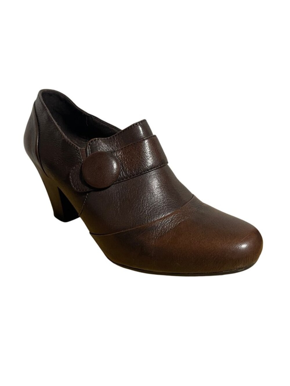 Clarks Bendables Womens Leather Heel Dress Shoes Size 10M Brown Ruby Glam